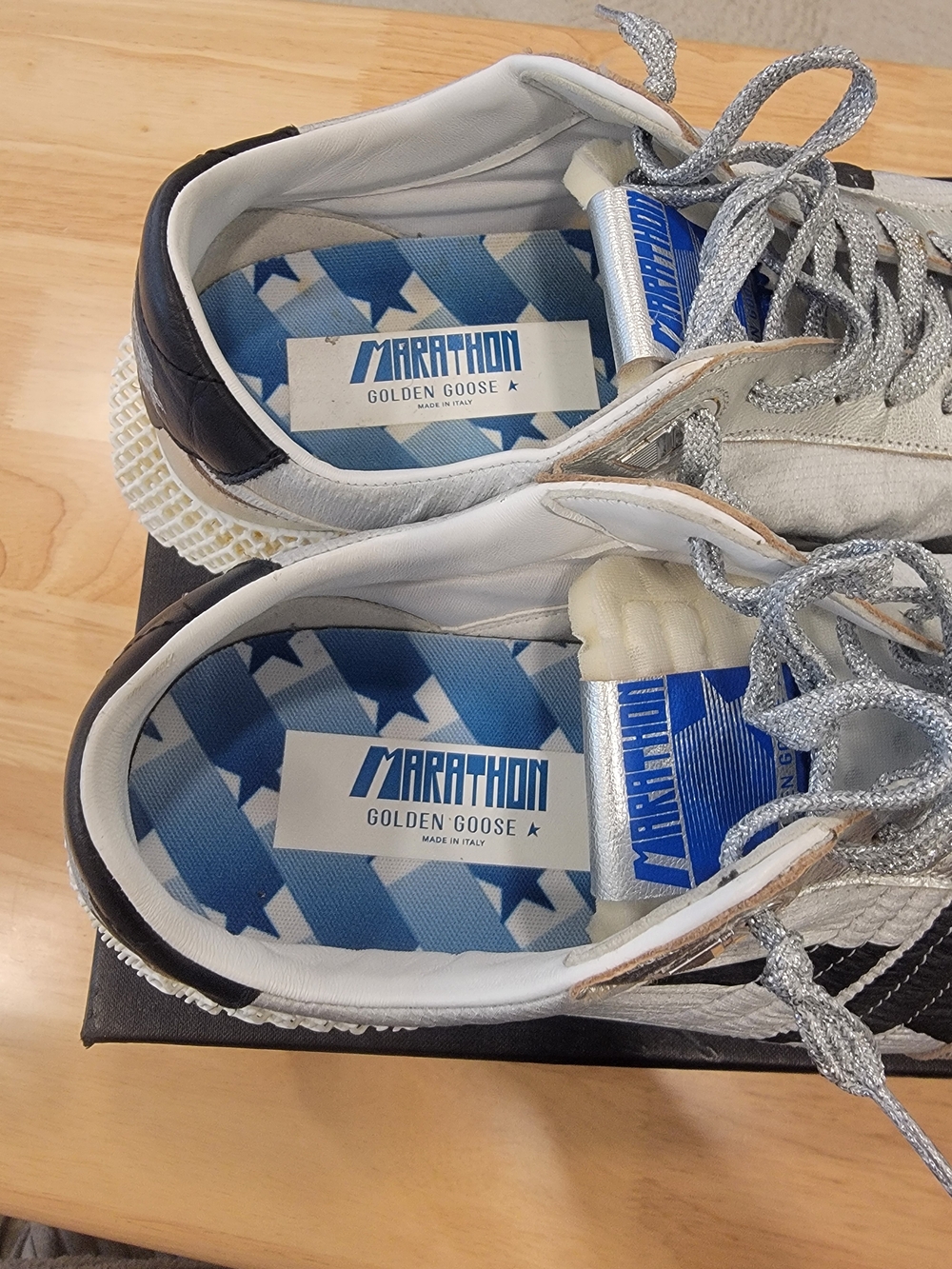 Golden Goose Marathon Sneaker — EU 47 / US 14 | Silver & Black - Picture 4 of 5